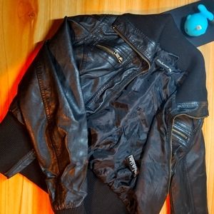 Black leather jacket
